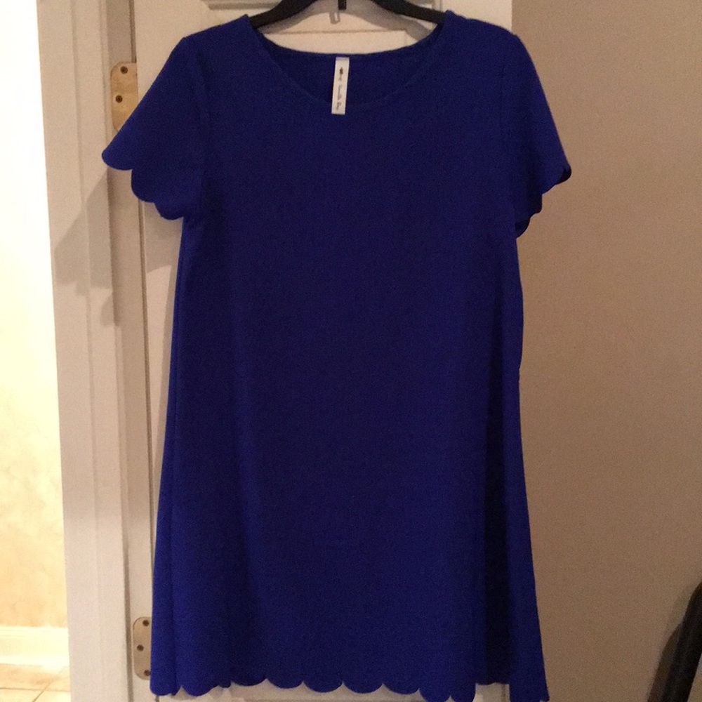 Blue scalloped dress